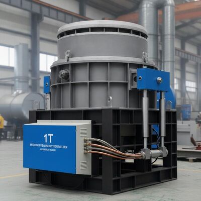 mua lò nóng chảy cảm ứng tần số trung bình công suất 1 tấn để nóng chảy hợp kim nhôm nhanh với hệ thống nghiêng thủy lực sản xuất trực tuyến