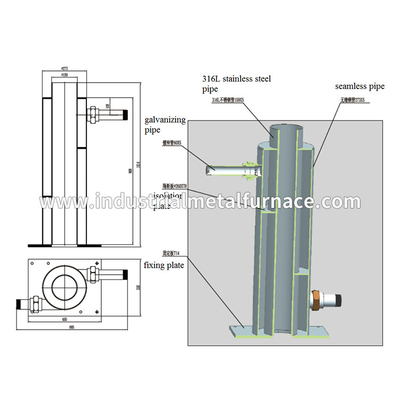 Nồi nấu kim loại hình bầu dục 300 500 800 1000 kg Lò nung kim loại công nghiệp bằng khí với thiết bị thu hồi nhiệt