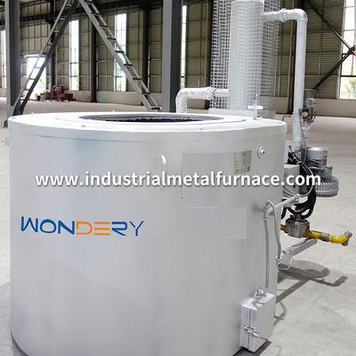 Nồi nấu chảy than chì đốt bằng khí 300 đến 1000 kg Lò nung nhôm công nghiệp có bộ thu hồi nhiệt
